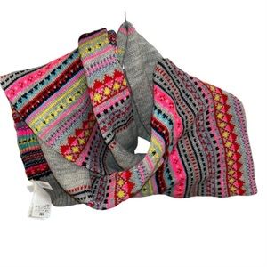 gap as new gray neon FAIR ISLE HOLIDAY scarf 54x12